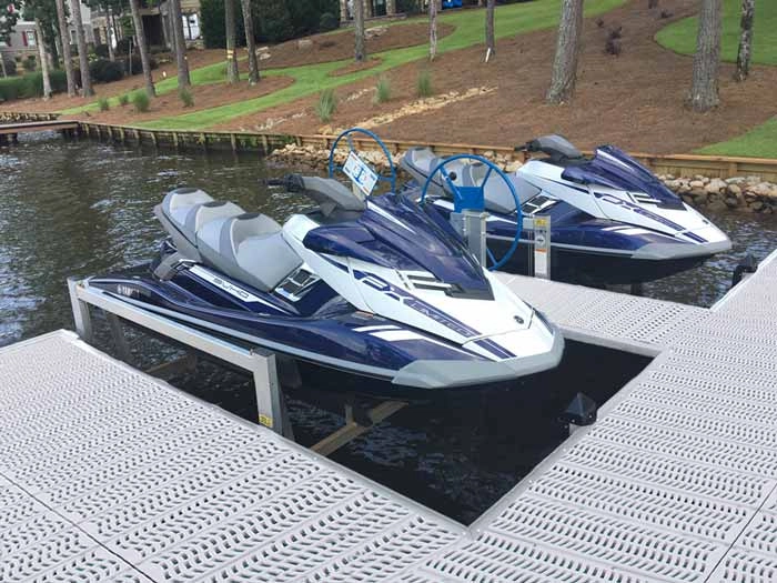 Permanent Dock, Lift, VerticalPWCLiftsdockr, Barge Crane, Track, Pier